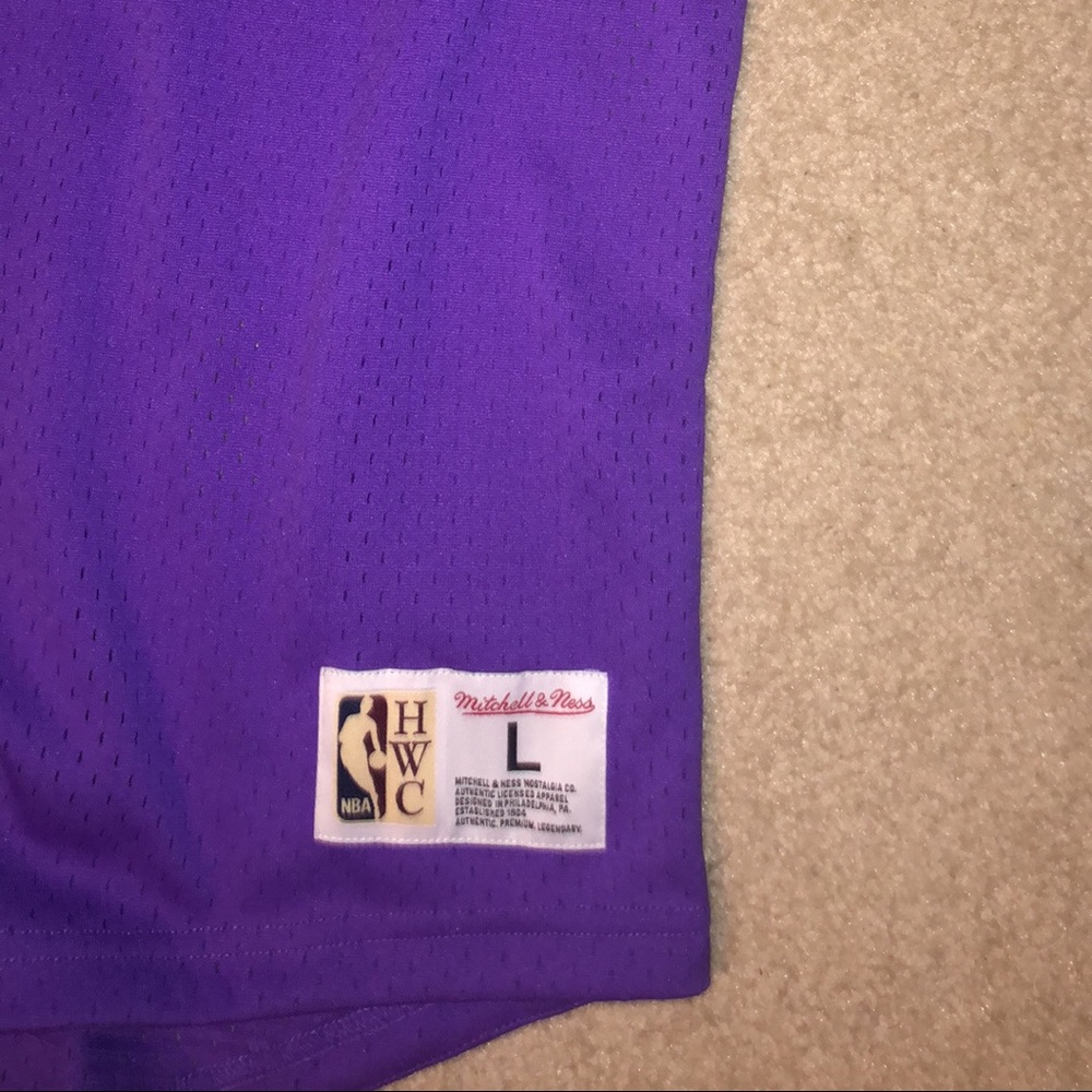 Purple short-sleeved Retro Toronto Raptors hoodie by Mitchell and Ness.